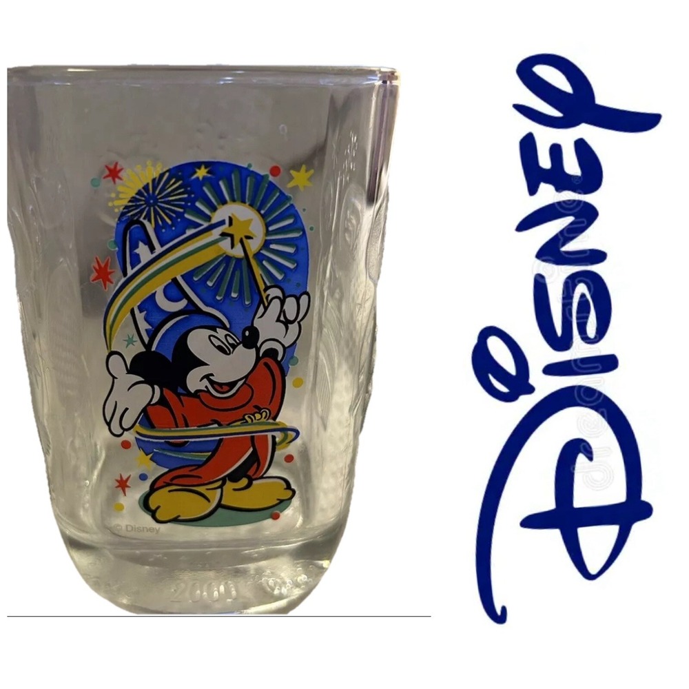 Mickey Mouse Fantasia Walt Disney World Epcot McDonalds 2000 Glass Cup Vintage